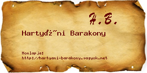 Hartyáni Barakony névjegykártya